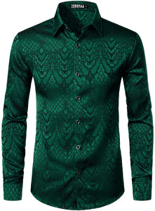 Men's Emerald Green Long Sleeve Button Up Shirt