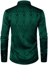 Load image into Gallery viewer, Men&#39;s Emerald Green Long Sleeve Button Up Shirt