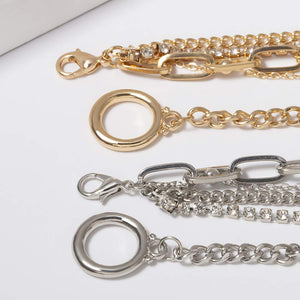 Handmade Minimalist Silver Charm Layering Bracelets Set