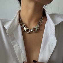 Load image into Gallery viewer, Silver Dainty Punk Handcuffs Choker Necklace