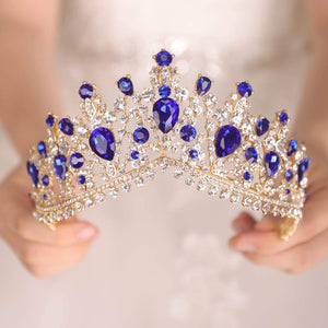 Blue Rhinestones Vintage Tiara Crown