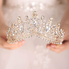 Load image into Gallery viewer, Gold Rhinestones Vintage Tiara Crown