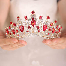 Load image into Gallery viewer, Red Rhinestones Vintage Tiara Crown