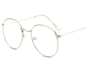 Retro Gold Clear Vintage Style Round Glasses