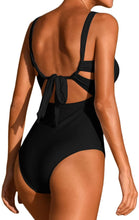 Load image into Gallery viewer, Red Halter Cut Out High Waisted One Piece Swimsuit