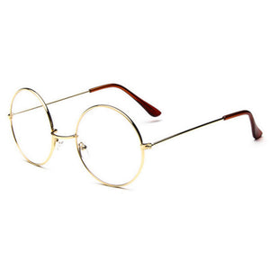 Vintage Style Clear Round Gold Glasses