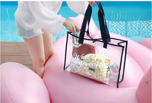 Load image into Gallery viewer, Red Waterproof Jelly Clear Transparent Tote Style Beach Bag