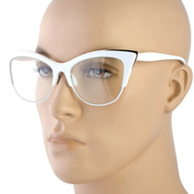 Load image into Gallery viewer, Pink Cat Eye Defined Framed Clear Wayfarer Glasses