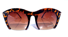 Load image into Gallery viewer, Gradient Bronze Semi Rimless Gold Lined Sunglasses