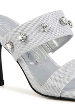 Load image into Gallery viewer, EDM Queen Diamante Embellished Glitter Sandals