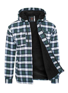 Men's White Flannel Sherpa Lining Jacket