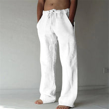 Load image into Gallery viewer, Men&#39;s Black Lightweight Linen Drawstring Pants