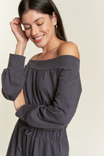 Load image into Gallery viewer, Plus Size Grey One Shoulder Terry Knit Jumpsuit