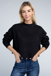 Trendy & Relaxed White Knit Long Sleeve Top