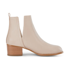 Load image into Gallery viewer, Beige Faux Leather Closed Toe Ankle Booties