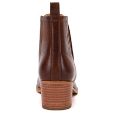 Load image into Gallery viewer, Chocolate Brown Faux Leather Closed Toe Ankle Booties