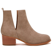 Load image into Gallery viewer, Khaki Faux Leather Closed Toe Ankle Booties