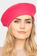 Load image into Gallery viewer, Lost In Paris Fuchsia Pink Fashionable Beret Hat