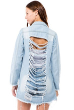 Load image into Gallery viewer, Casual Ripped Light Wash Denim Jacket