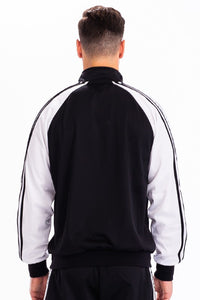 Men's Black Snake Side Print Long Sleeve Track Jacket