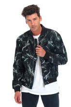 Load image into Gallery viewer, Men&#39;s Black Lightning Bomber Windbreaker Jacket