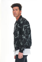 Load image into Gallery viewer, Men&#39;s Black Lightning Bomber Windbreaker Jacket