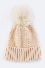 Load image into Gallery viewer, EMMEZ Raccoon Fur PomPom Cashmere Beanie