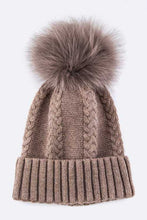 Load image into Gallery viewer, EMMEZ Raccoon Fur PomPom Cashmere Beanie