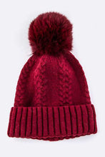 Load image into Gallery viewer, EMMEZ Raccoon Fur PomPom Cashmere Beanie