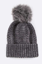 Load image into Gallery viewer, EMMEZ Raccoon Fur PomPom Cashmere Beanie