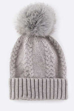 Load image into Gallery viewer, EMMEZ Raccoon Fur PomPom Cashmere Beanie