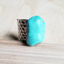 Load image into Gallery viewer, Turquoise Chunk on Cuff Ring