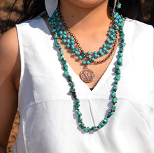 Load image into Gallery viewer, Blue Turquoise Collar Necklace with Indian Coin