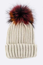 Load image into Gallery viewer, Mix Color EMMEZ Large Fur Pom Beanie