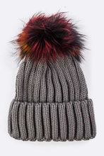 Load image into Gallery viewer, Mix Color EMMEZ Large Fur Pom Beanie