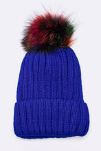 Load image into Gallery viewer, Mix Color EMMEZ Large Fur Pom Beanie