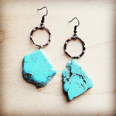 Blue Turquoise Chunky Earrings