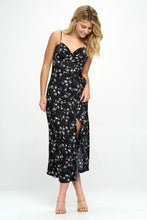 Load image into Gallery viewer, Satin floral maxi dress