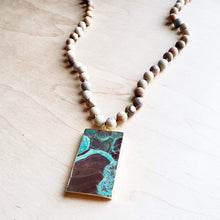 Load image into Gallery viewer, JASPER Necklace with Ocean Agate Pendant