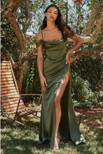 Load image into Gallery viewer, Lovely Black Satin Off Shoulder Corset Style Gown