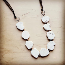 Load image into Gallery viewer, White Turquoise Slab Necklace with Leather Closure