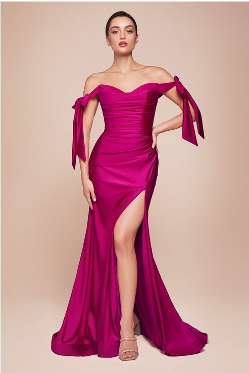 Luxury Strawberry Currant Stretch Jersey Sweetheart Gown