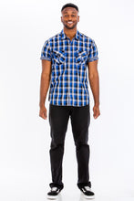 Load image into Gallery viewer, Mens Checkered Black Button Down Shirt