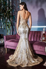 Load image into Gallery viewer, Embroidered Fantasy Lavender Sequined Sleeveless Mermaid Gown