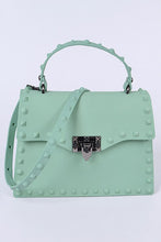 Load image into Gallery viewer, Pink Matte Finish Studded Convertible Jelly Bag