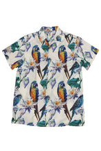 Load image into Gallery viewer, Men&#39;s White Tucan Parrot Print Resort Button Shirt