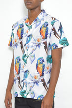 Load image into Gallery viewer, Men&#39;s White Tucan Parrot Print Resort Button Shirt