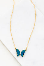 Load image into Gallery viewer, Gem Stone Pretty Butterfly Pendant Necklace