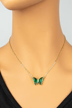 Load image into Gallery viewer, Gem Stone Pretty Butterfly Pendant Necklace