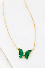 Load image into Gallery viewer, Gem Stone Pretty Butterfly Pendant Necklace